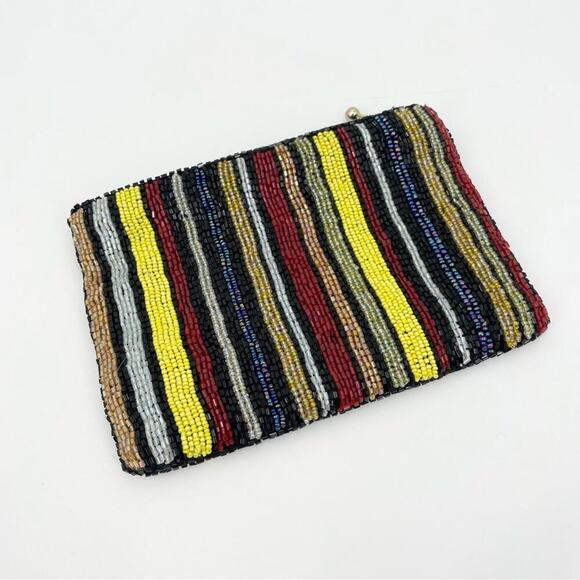 Vintage Christina Beaded Clutch Striped - Picture 1 of 6